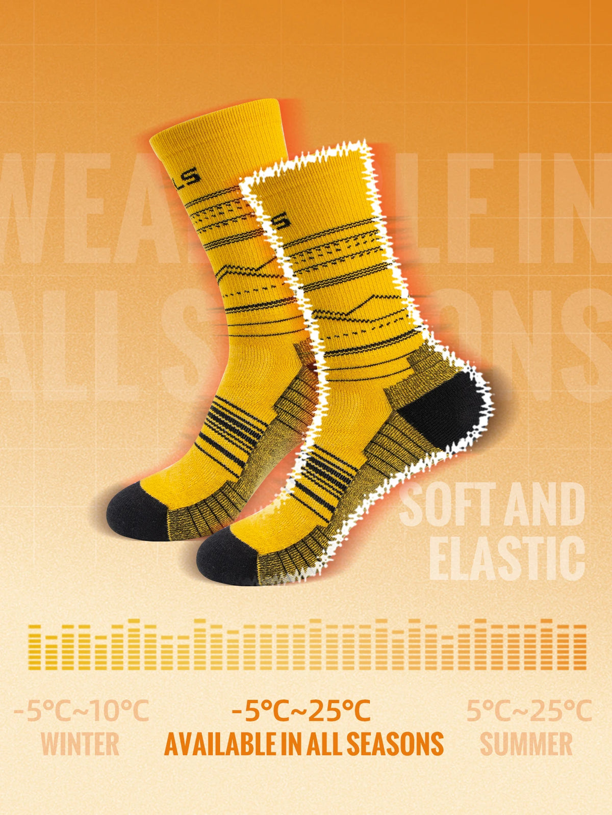 WRELS Calcetines de lana merina para senderismo, correr, suaves, ligeros, absorción de impactos, amortiguación, calcetines tobilleros transpirables a media pantorrilla para ciclismo