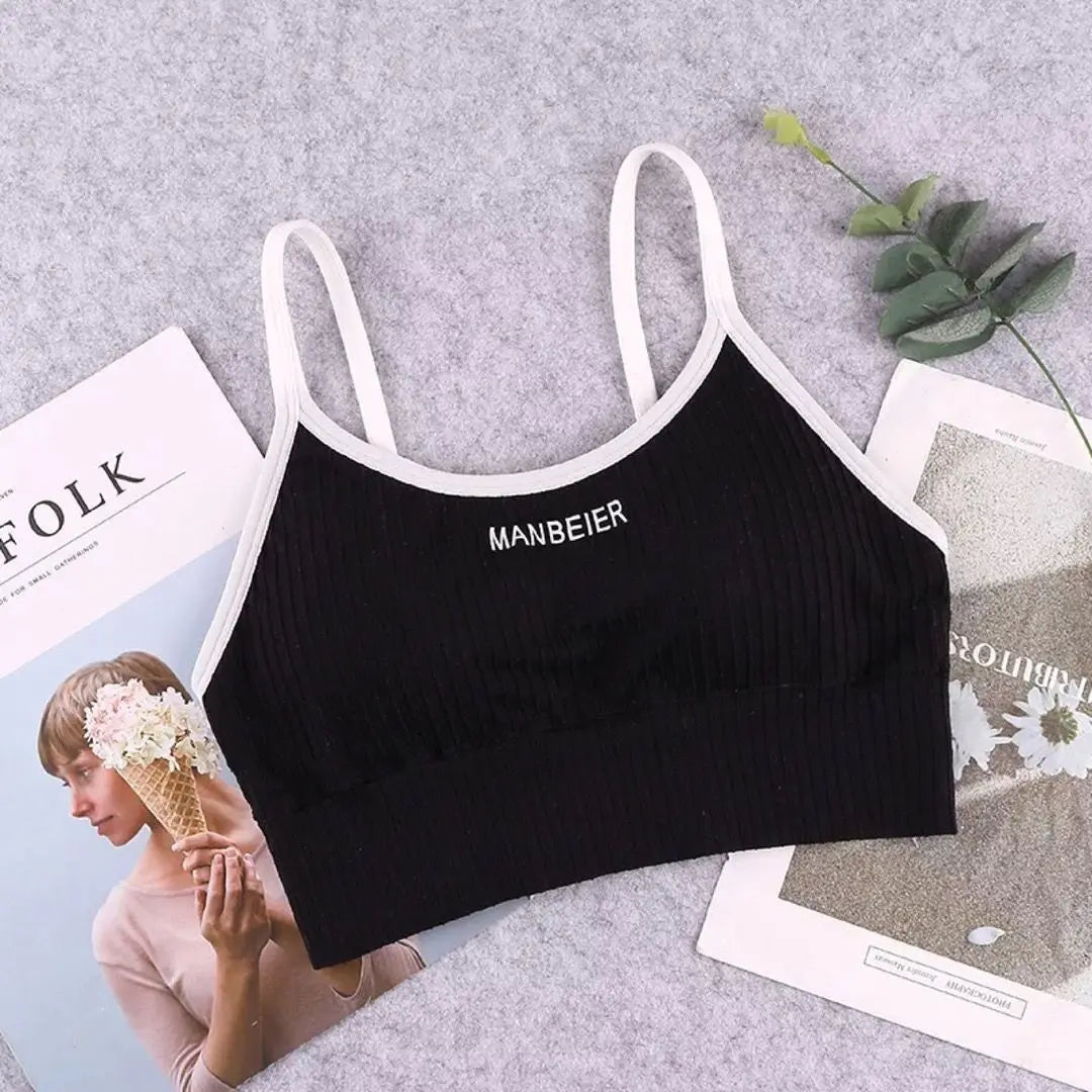 Nuevo Sujetador deportivo para mujer, Top corto Sexy para gimnasio, ropa interior de algodón para mujer, Tops de tubo suaves y cómodos, Tops de sujetador para mujer para niñas