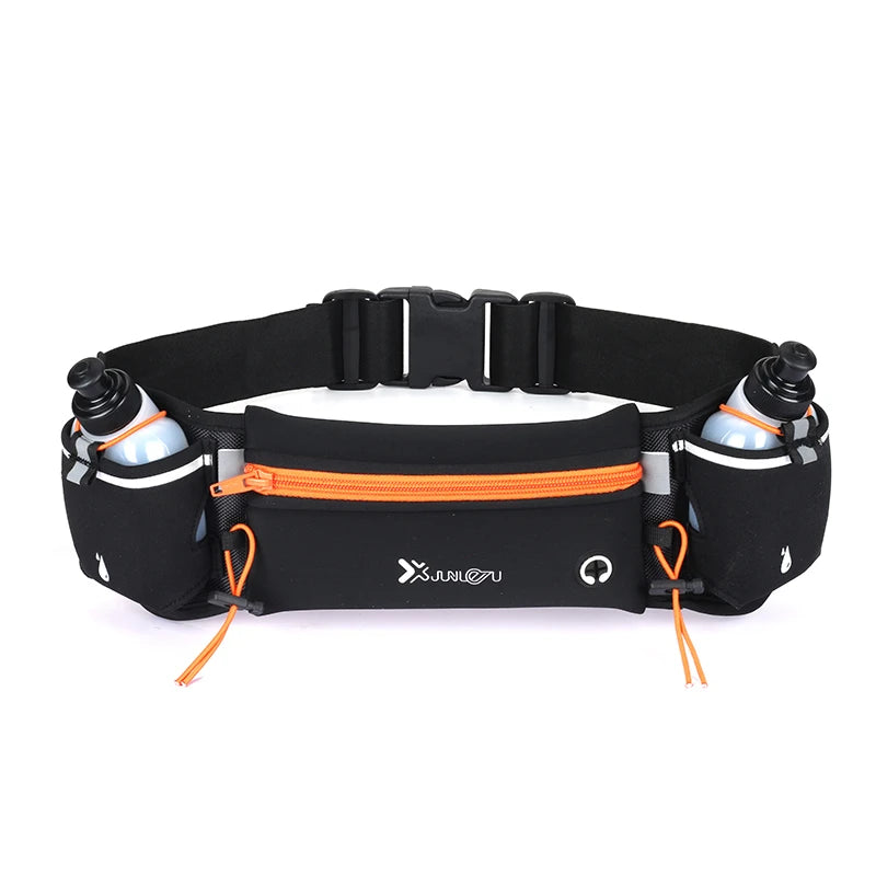 Riñonera deportiva para hombre/mujer, riñonera para correr, maratón, botella de agua para teléfono, riñonera deportiva, cinturón para correr con dos bolsillos
