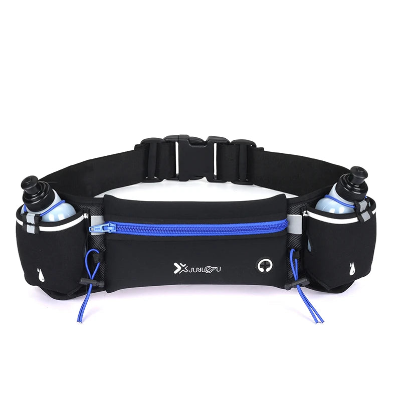 Riñonera deportiva para hombre/mujer, riñonera para correr, maratón, botella de agua para teléfono, riñonera deportiva, cinturón para correr con dos bolsillos