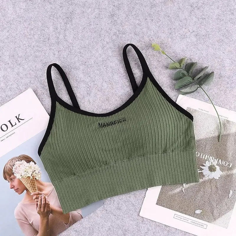 Nuevo Sujetador deportivo para mujer, Top corto Sexy para gimnasio, ropa interior de algodón para mujer, Tops de tubo suaves y cómodos, Tops de sujetador para mujer para niñas
