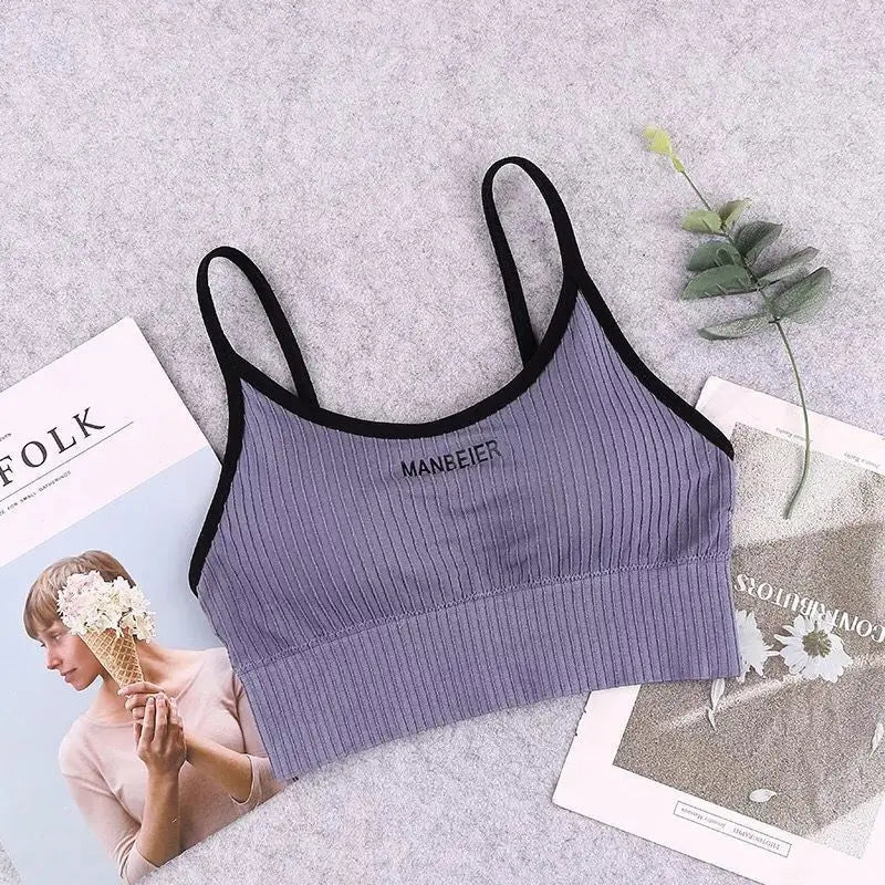Nuevo Sujetador deportivo para mujer, Top corto Sexy para gimnasio, ropa interior de algodón para mujer, Tops de tubo suaves y cómodos, Tops de sujetador para mujer para niñas