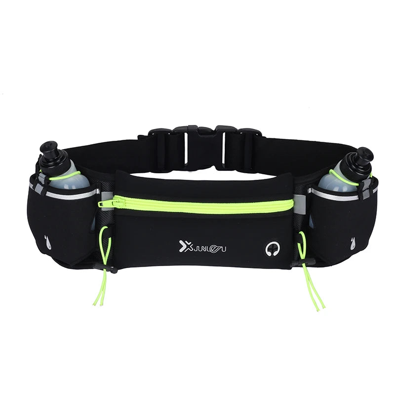 Riñonera deportiva para hombre/mujer, riñonera para correr, maratón, botella de agua para teléfono, riñonera deportiva, cinturón para correr con dos bolsillos