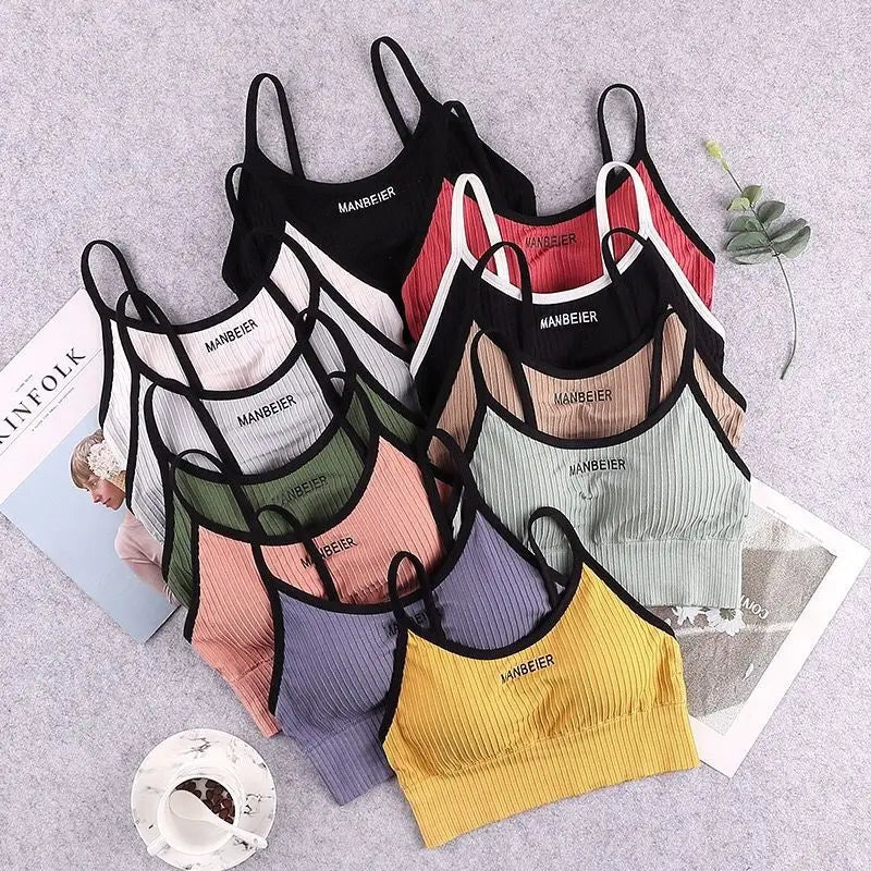 Nuevo Sujetador deportivo para mujer, Top corto Sexy para gimnasio, ropa interior de algodón para mujer, Tops de tubo suaves y cómodos, Tops de sujetador para mujer para niñas