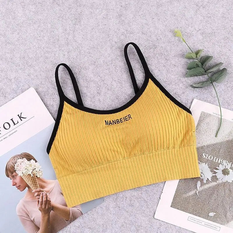 Nuevo Sujetador deportivo para mujer, Top corto Sexy para gimnasio, ropa interior de algodón para mujer, Tops de tubo suaves y cómodos, Tops de sujetador para mujer para niñas