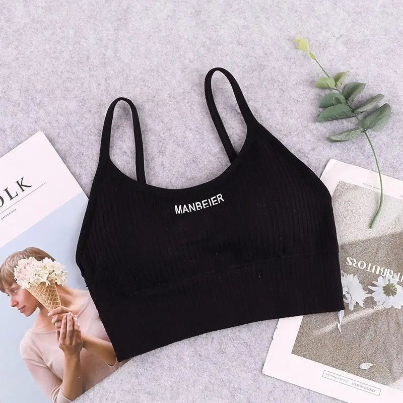 Nuevo Sujetador deportivo para mujer, Top corto Sexy para gimnasio, ropa interior de algodón para mujer, Tops de tubo suaves y cómodos, Tops de sujetador para mujer para niñas