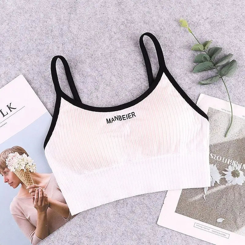 Nuevo Sujetador deportivo para mujer, Top corto Sexy para gimnasio, ropa interior de algodón para mujer, Tops de tubo suaves y cómodos, Tops de sujetador para mujer para niñas