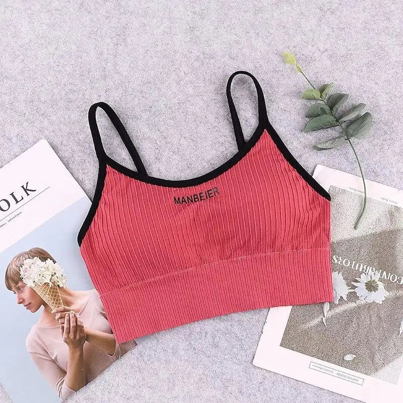 Nuevo Sujetador deportivo para mujer, Top corto Sexy para gimnasio, ropa interior de algodón para mujer, Tops de tubo suaves y cómodos, Tops de sujetador para mujer para niñas