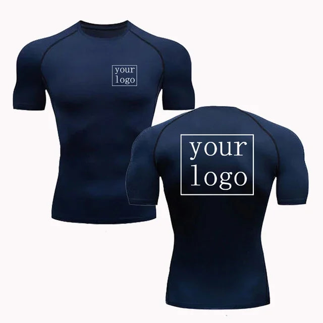 Nueva camiseta de compresión personalizada con logotipo de tu diseño, camisetas con estampado de diseño Original para hombres y mujeres, camiseta de secado rápido para correr, entrenamiento, gimnasio