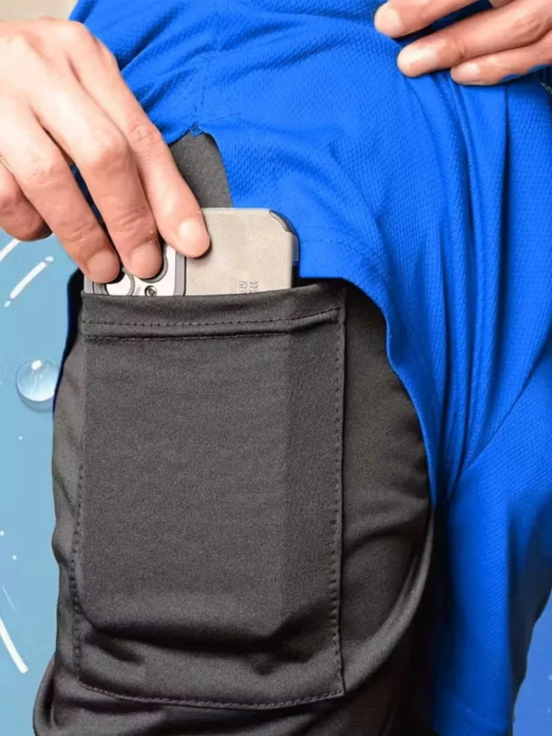 Pantalones Cortos Deportivos de Verano 2026, 2 en 1, para Gimnasio y Running, Ropa Deportiva Informal para Correr, Pantalones Cortos de Doble Capa para Fitness
