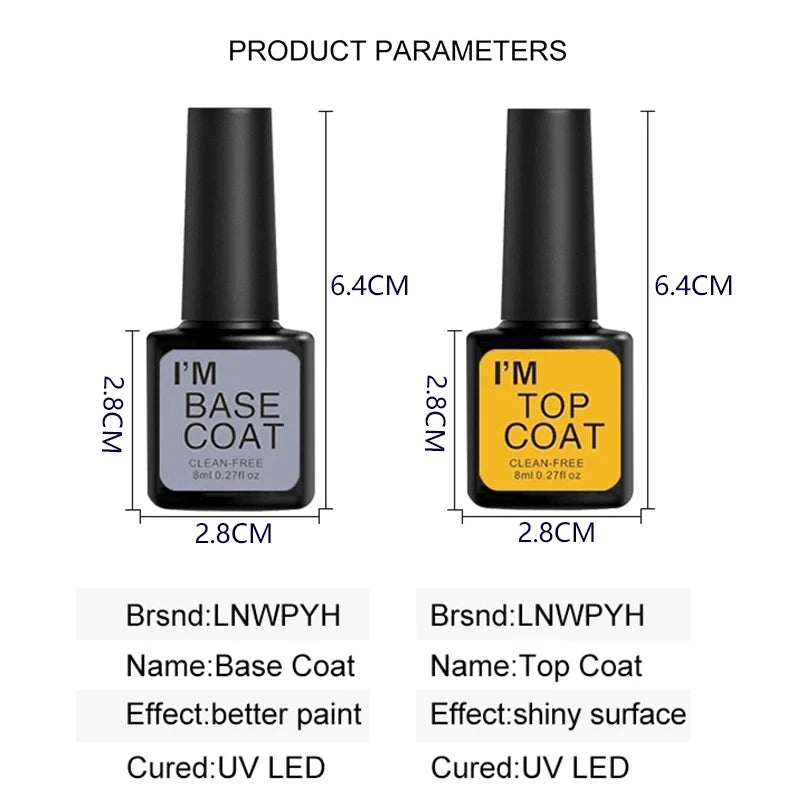 4 unids/set capa superior y capa Base Kit de esmalte de uñas de Gel transparente manicura semipermanente Soak Off LED juego de barnices de Gel UV