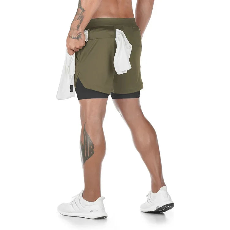 Pantalones Cortos Running Hombre 2 en 1 – Secado Rápido