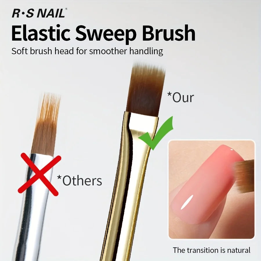 2 uds cepillo de uñas de cerdas suaves anchas diseño degradado mango acrílico aplicador de esmalte de Gel herramientas de uñas