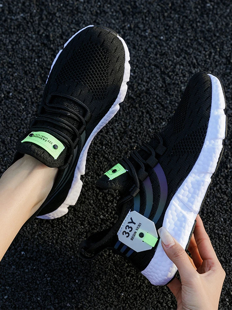 Zapatos deportivos informales para hombre, zapatillas ligeras transpirables, zapatillas de correr negras de malla para exteriores, zapatillas deportivas para correr Tenis para caminar