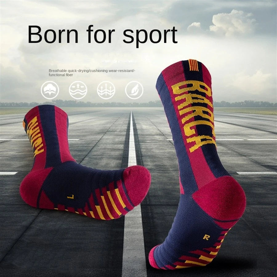 Calcetines de Entrenamiento Antideslizantes para Adultos Star, 1 Par, Transpirables, para Deportes, Fútbol, con Base de Toalla Gruesa para un Uso Cómodo