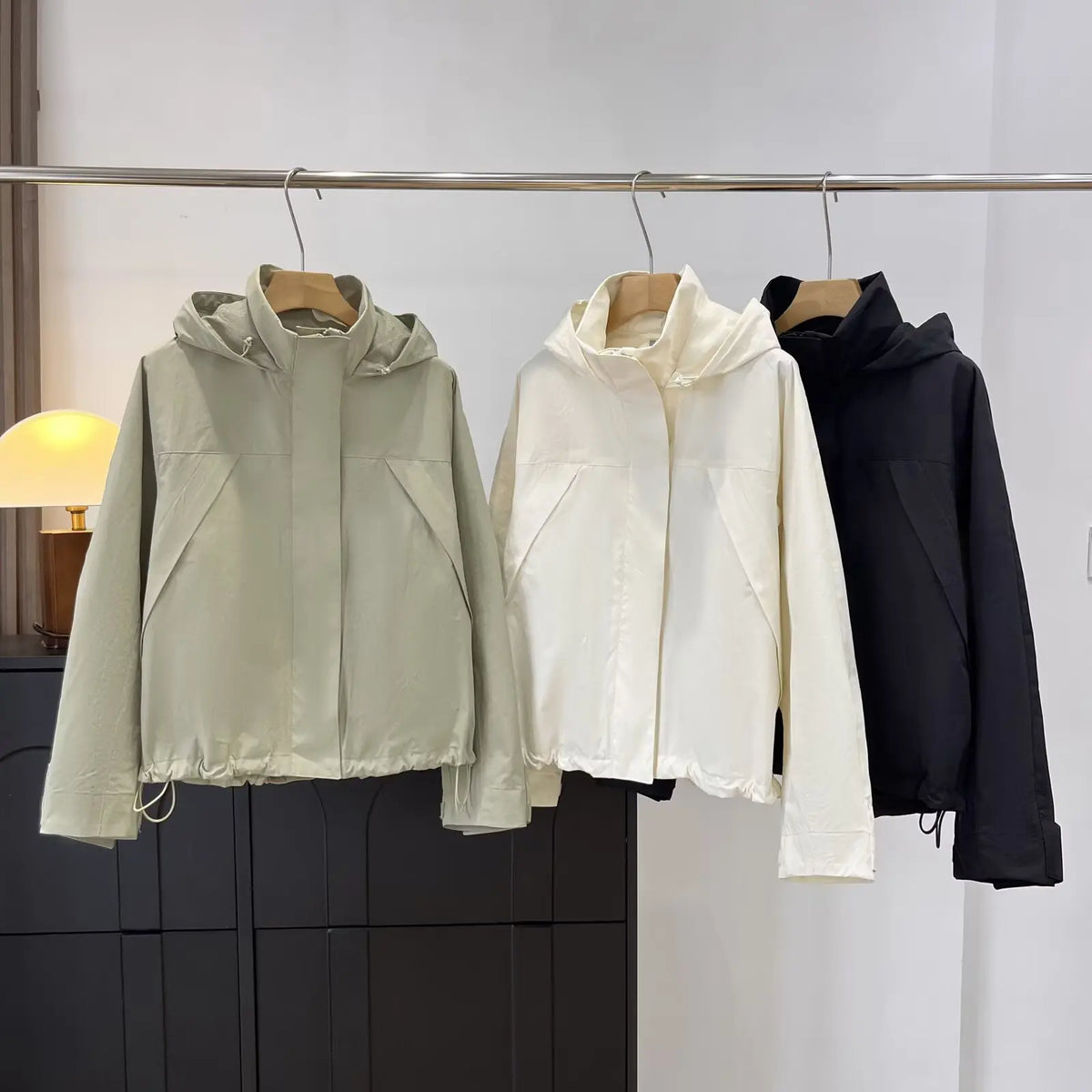 Chaqueta Cortavientos de Primavera y Otoño para Mujer, Chaqueta con Capucha de Alta Calidad, Chaqueta con Cuello Alto, Abrigo Urbano para Mujer