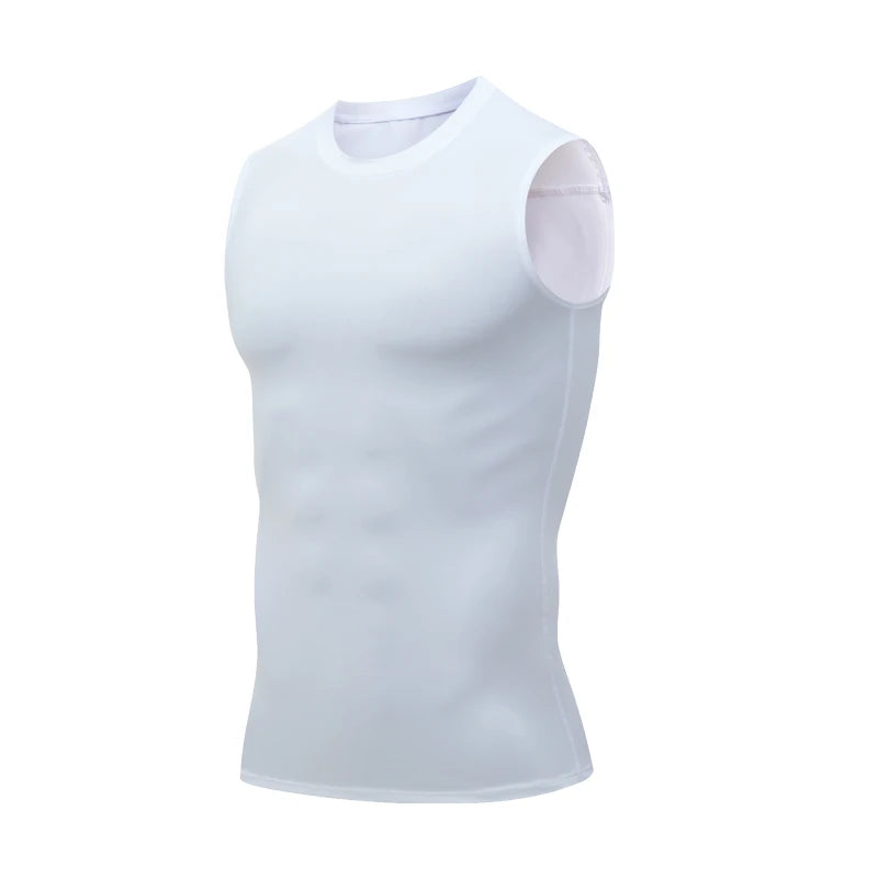 Camiseta de Compresión sin Mangas para Hombre, Ropa Deportiva de Secado Rápido con Estampado, Chaleco Deportivo Masculino para Fitness, Culturismo y Entrenamiento Muscular