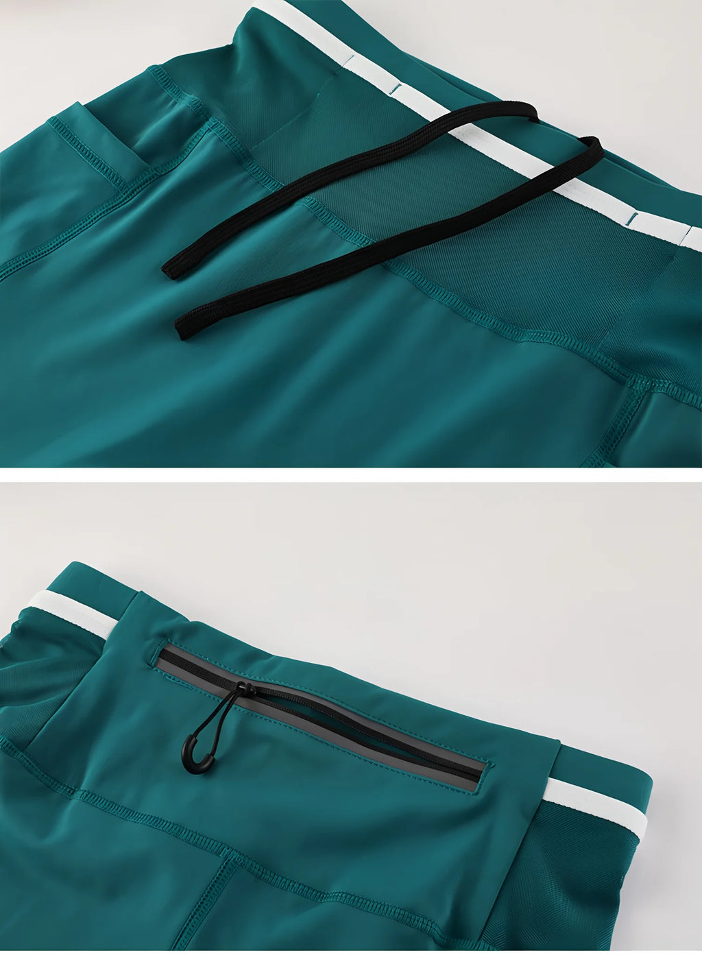 Pantalones Cortos de Running para Hombre con Riñonera, Compresión, Mallas Deportivas para Yoga, Fitness, Deporte al Aire Libre, Secado Rápido