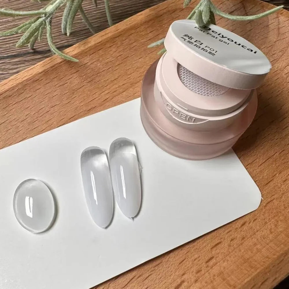 1 caja de esmalte de uñas en Gel rosa melocotón, textura mate, pegamento para tapar uñas con 1 cojín de aire, barniz de uñas LED UV para remojar