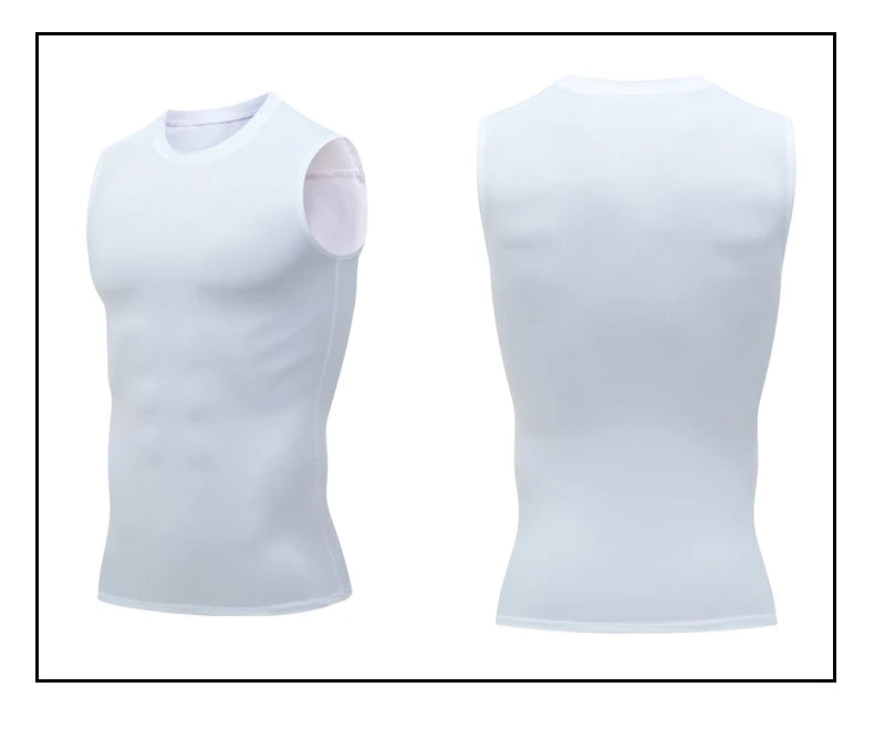 Camiseta de Compresión sin Mangas para Hombre, Ropa Deportiva de Secado Rápido con Estampado, Chaleco Deportivo Masculino para Fitness, Culturismo y Entrenamiento Muscular