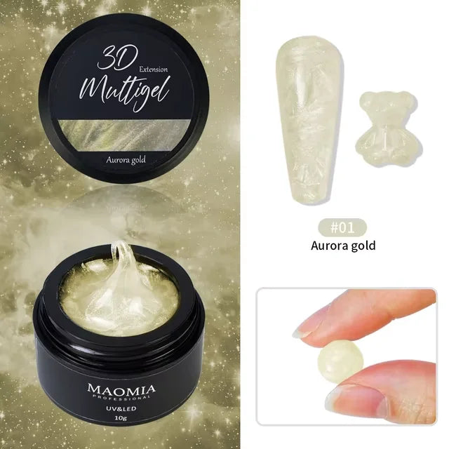 Maomia-esmalte de Gel tallado para uñas, extensión de manos antiadherente, multigel 3D, modelado 5D, moldeador estereoscópico sólido