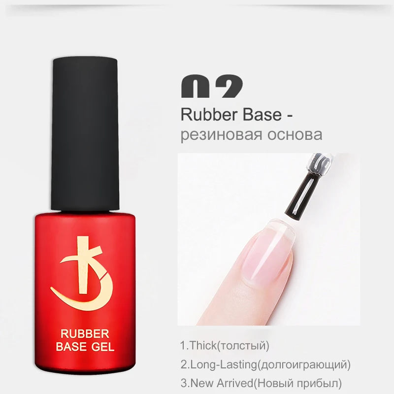 KODI JYJ Base y Top Coat para Esmalte en Gel, Primer sin Ácido, Barniz Híbrido Semipermanente, Top Coat Mate, Base de Goma Gruesa para Uñas