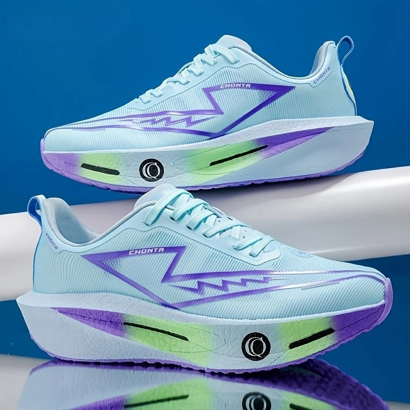 Zapatos deportivos informales y cómodos para hombre, a la moda, con parte superior de tela transpirable, antideslizantes, resistentes al desgaste, suela que absorbe los golpes, zapatos informales con cordones y punta r