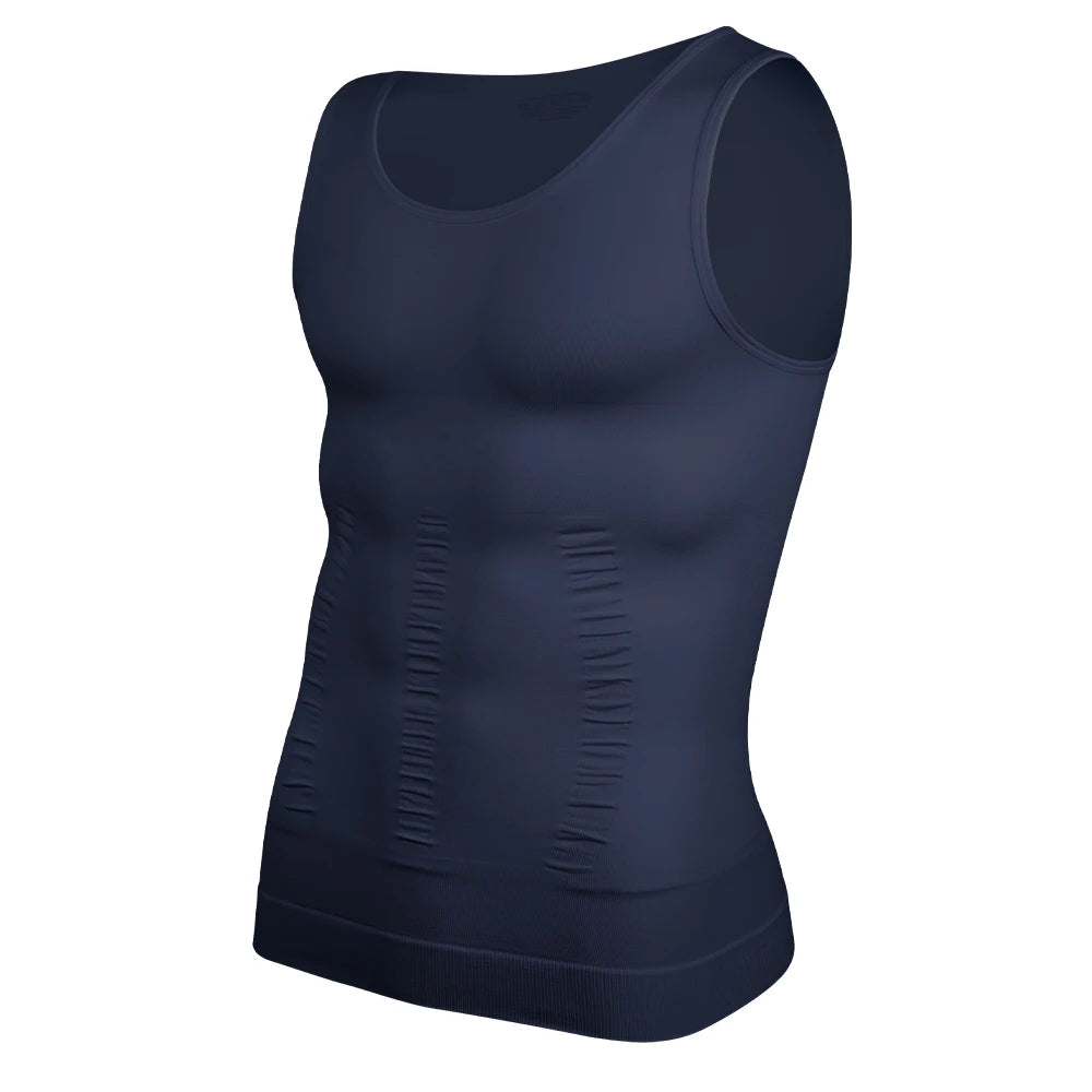 Camisa de compresión para hombre para moldeador de cuerpo, chaleco adelgazante, ropa interior ajustada para abdomen, camiseta sin mangas
