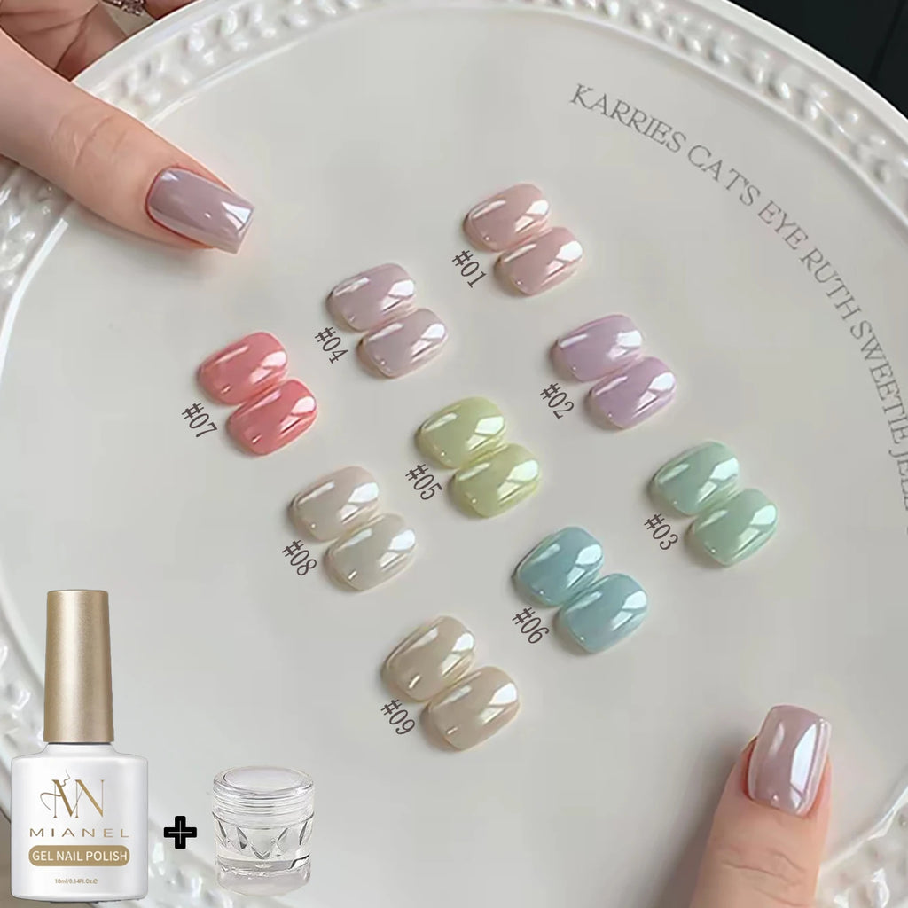 MAINEL 1-12 Uds. Esmalte de Uñas en Gel UV Brillante Nude de Moda, Cosméticos para Uñas, Puntas de Gel para Uñas, Barniz de Uñas