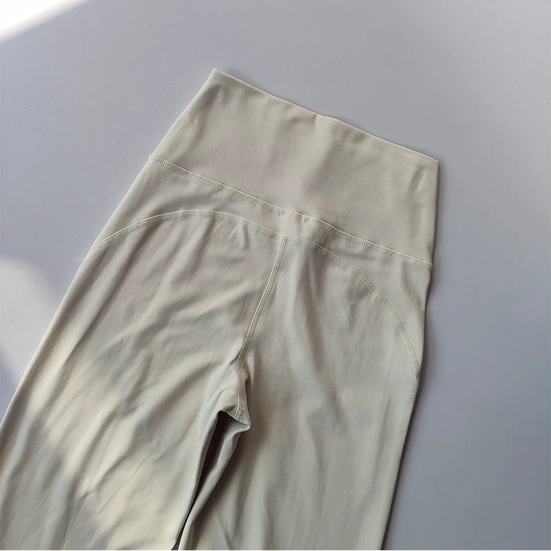 Mallas de Yoga de gama alta, pantalones de Yoga ajustados, pantalones de pierna ancha de cintura alta, pantalones transpirables para gimnasio, mallas deportivas informales con campana para mujer