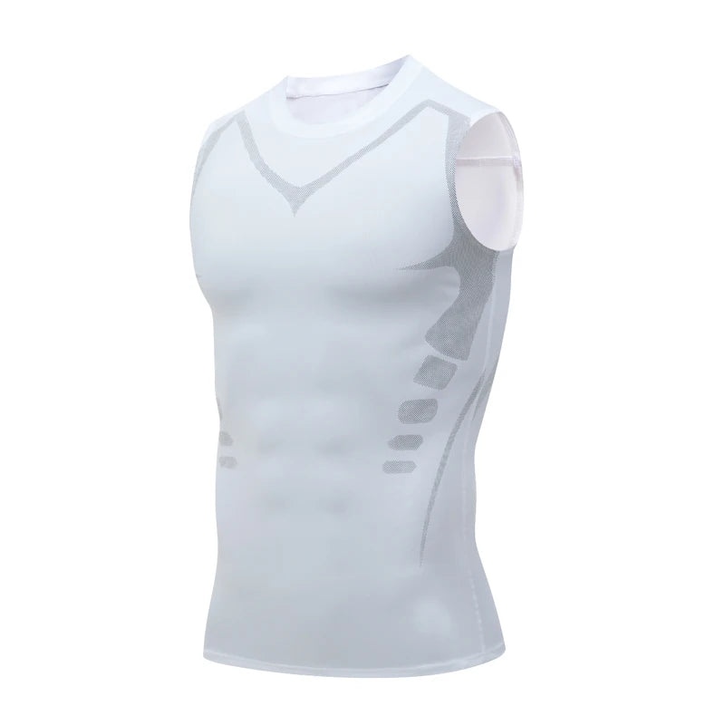 Camiseta de Compresión sin Mangas para Hombre, Ropa Deportiva de Secado Rápido con Estampado, Chaleco Deportivo Masculino para Fitness, Culturismo y Entrenamiento Muscular