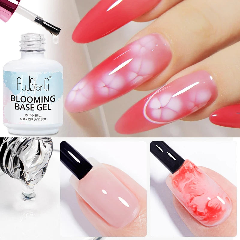 Gel para floración de uñas de 15 ml, gel funcional con efecto de extensión de flores, fácil de aplicar para diseño de uñas, salón en casa, manicura y pedicura