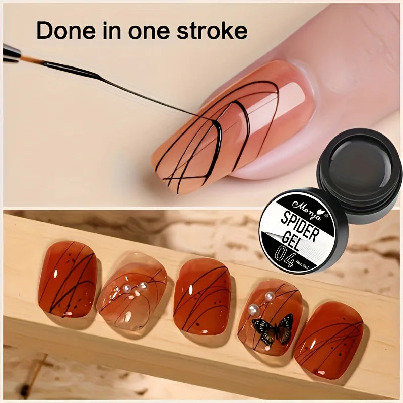 Esmalte de Gel Elástico para Decoración de Uñas, para Tallar y Pintar Diseños, 4 Colores