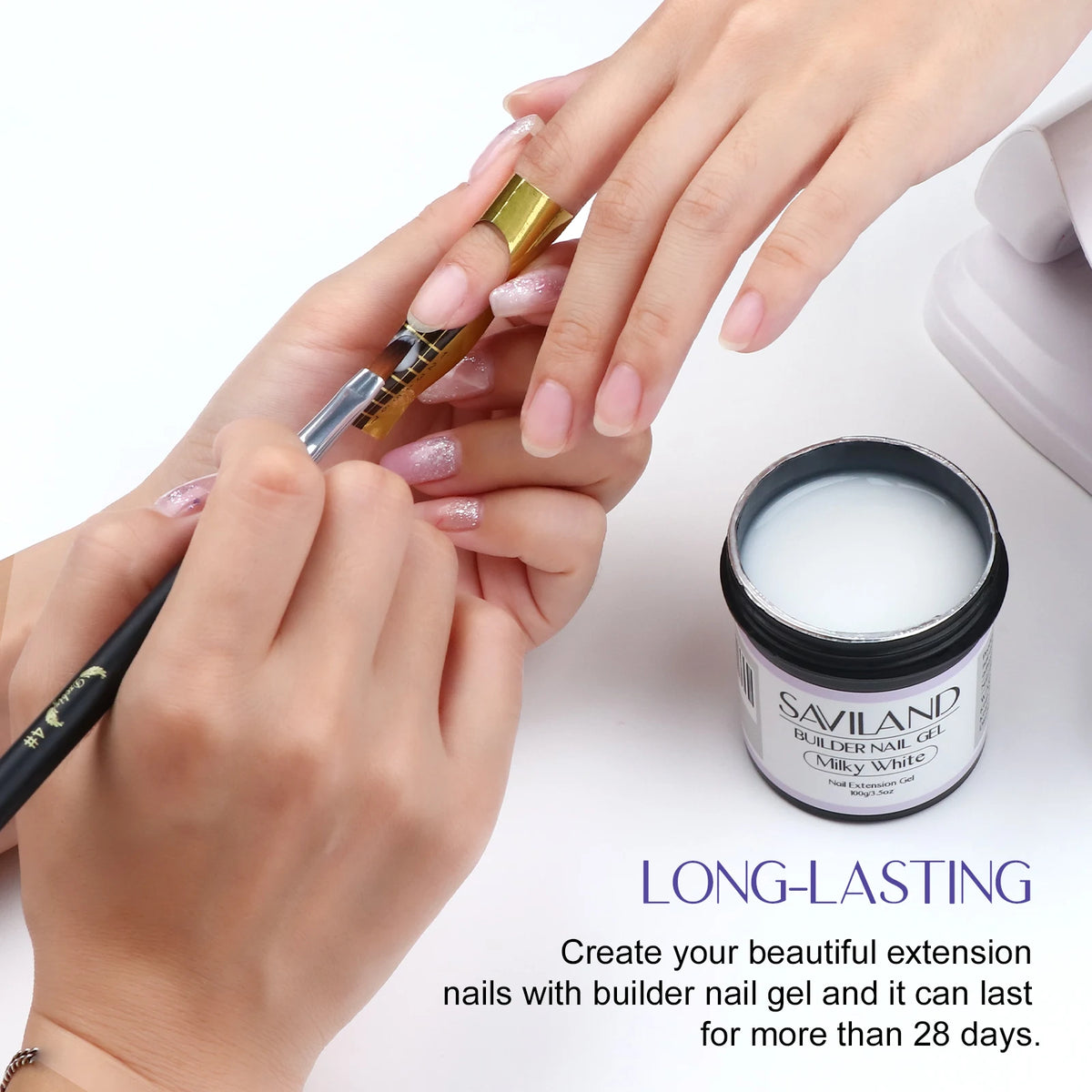 Saviland-esmalte de Gel para uñas, Gel multifuncional para extensión de uñas, UV, para salón de belleza, 100g