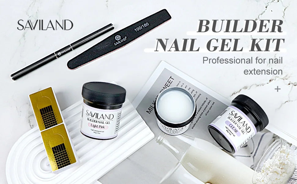 Saviland-esmalte de Gel para uñas, Gel multifuncional para extensión de uñas, UV, para salón de belleza, 100g