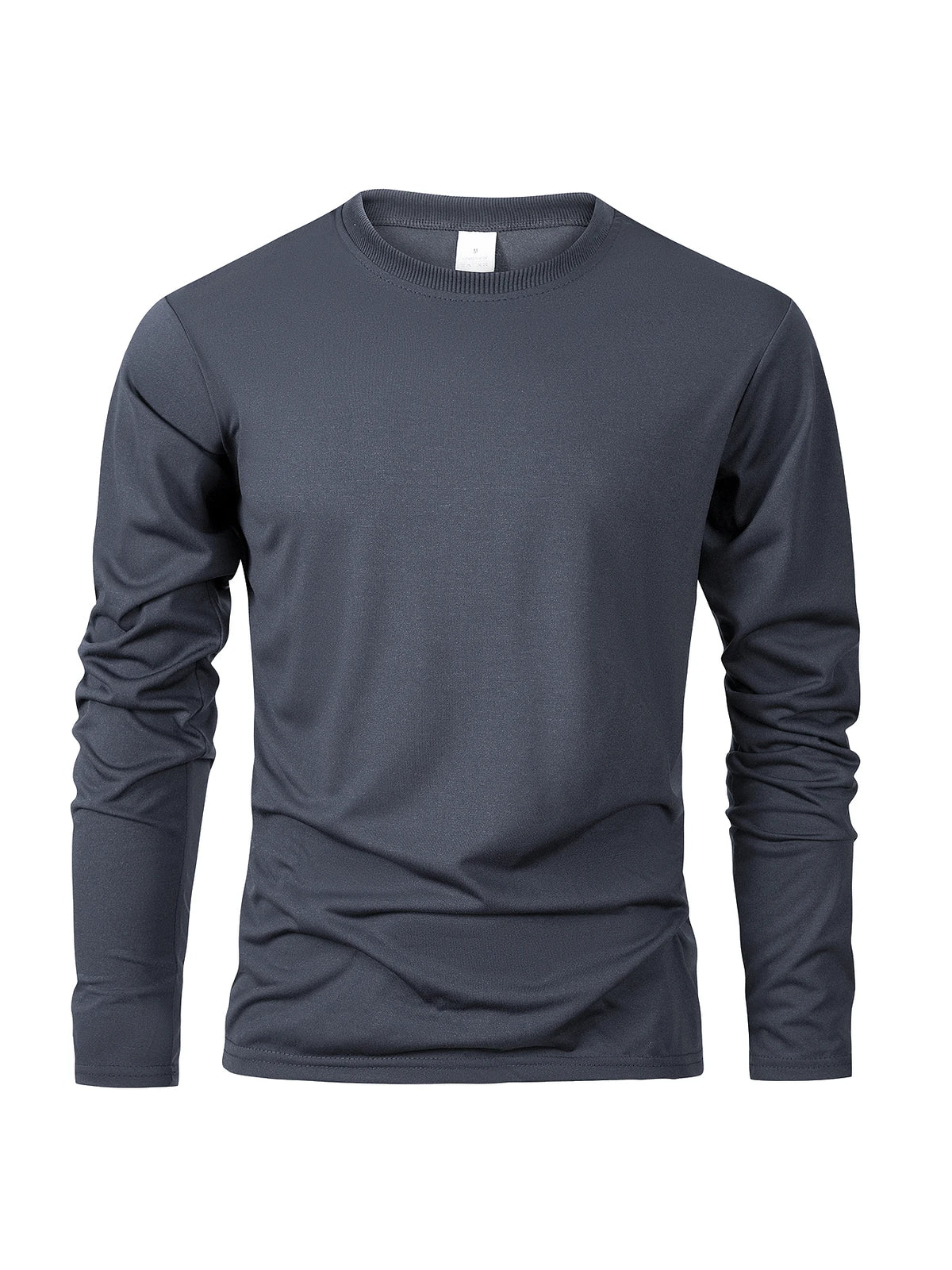Camisetas de manga larga para hombre, camisetas informales con cuello redondo que absorben la humedad, camisetas deportivas cómodas y versátiles para hombre
