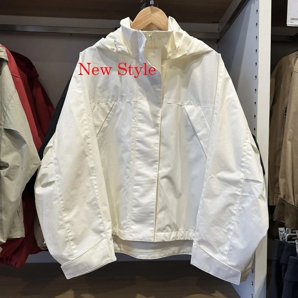 Chaqueta Cortavientos de Primavera y Otoño para Mujer, Chaqueta con Capucha de Alta Calidad, Chaqueta con Cuello Alto, Abrigo Urbano para Mujer