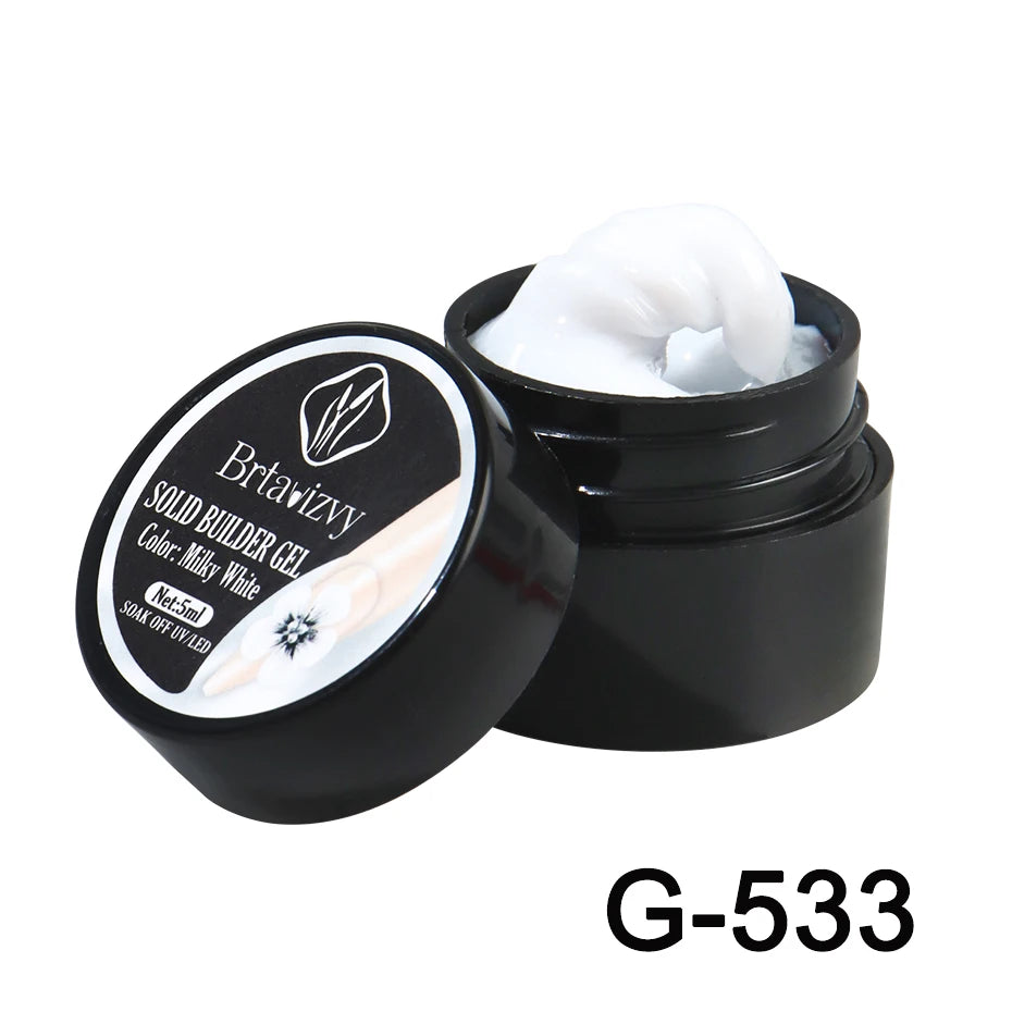 Gel de Escultura 3D Blanco Perla de 5ml para Uñas, Gel de Extensión Antiadherente, Gel para Modelar y Tallar Flores, Decoración de Uñas DIY