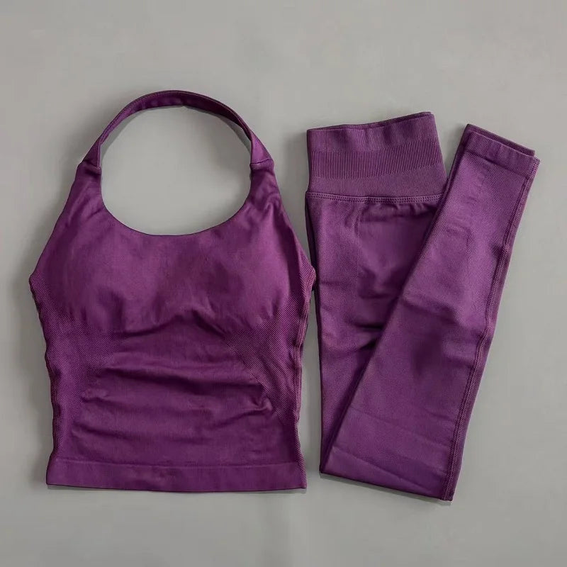 Conjunto Fitness 2 Piezas para Mujer – Top + Leggings
