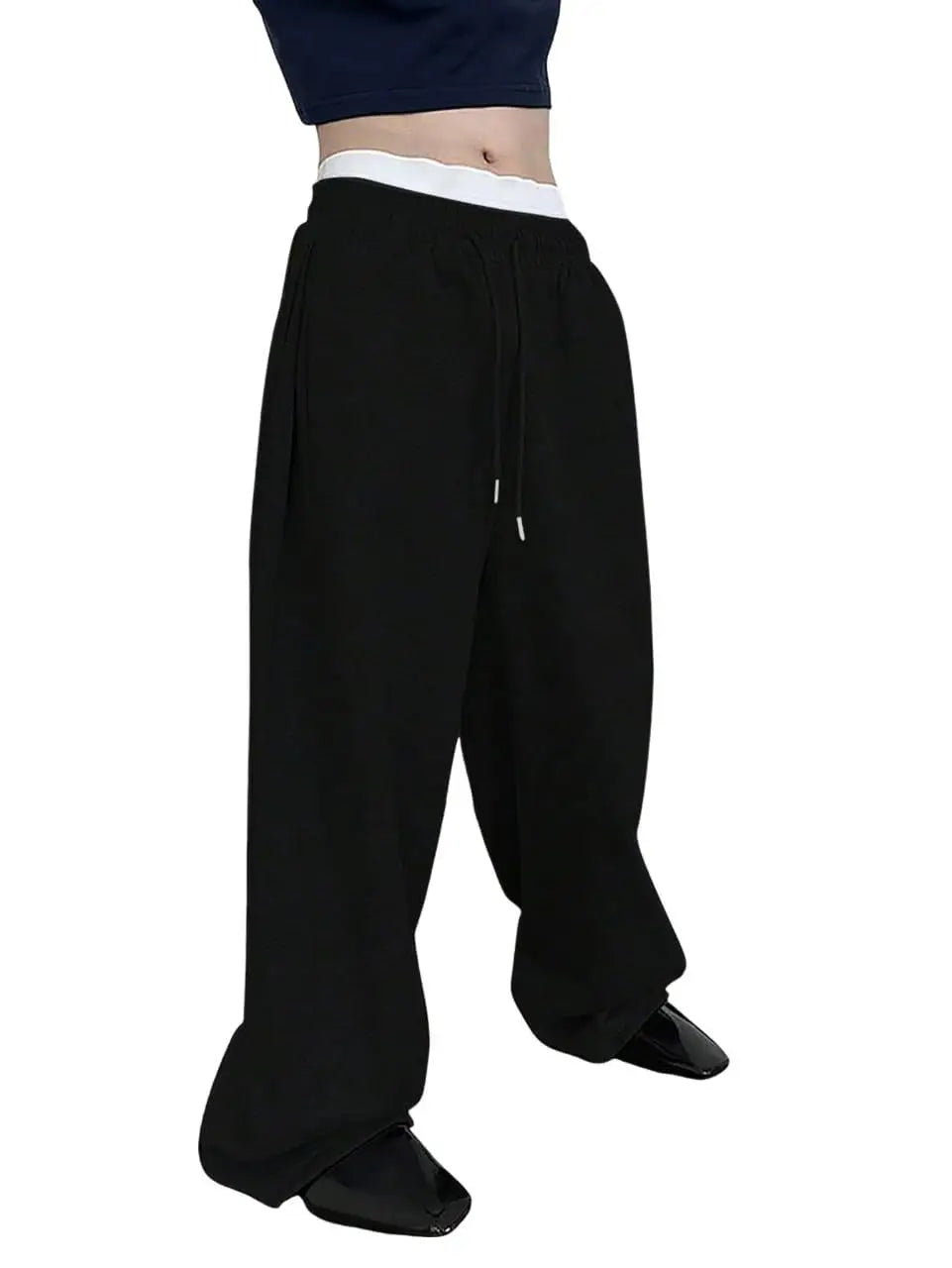 Pantalones de chándal para hombre, Joggers de ajuste recto para deportes y ropa de calle, pantalón informal holgado de gran tamaño con cordón, pantalón largo con múltiples bolsillos para hombre