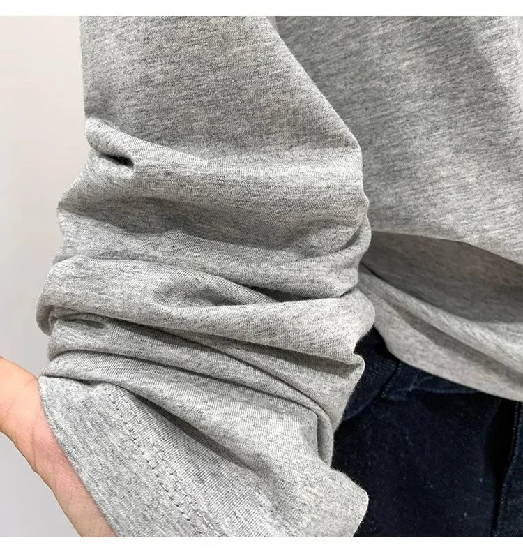 Otoño Invierno un hombro algodón manga larga hombro inclinado ropa de mujer estilo Interior ancho trufa hombro Base camisa