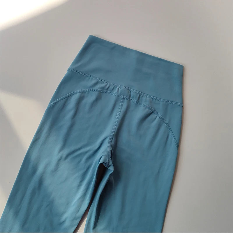 Mallas de Yoga de gama alta, pantalones de Yoga ajustados, pantalones de pierna ancha de cintura alta, pantalones transpirables para gimnasio, mallas deportivas informales con campana para mujer