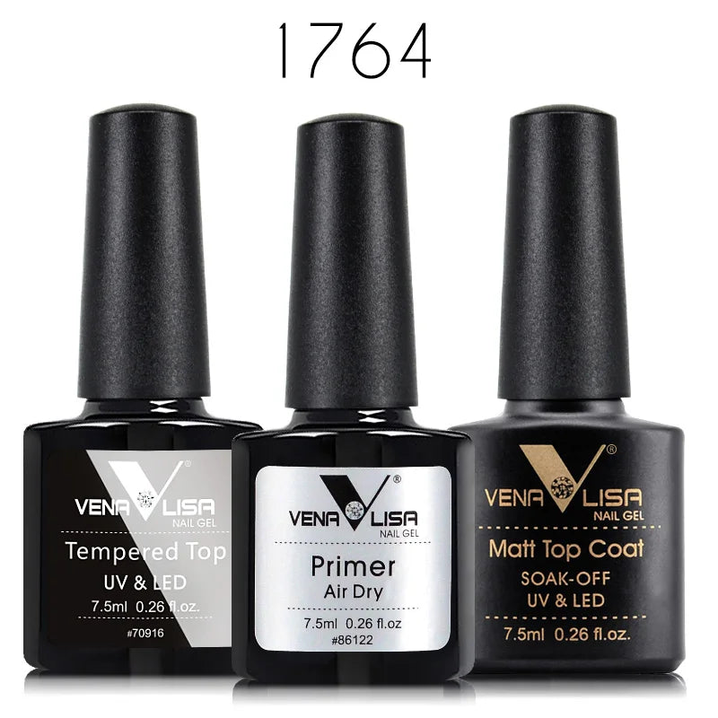 Venalisa-Kit de esmalte de uñas en Gel, capa Base de imprimación sin ácido, LED UV de larga duración, sin toallita, capa superior templada, 7,5 ml