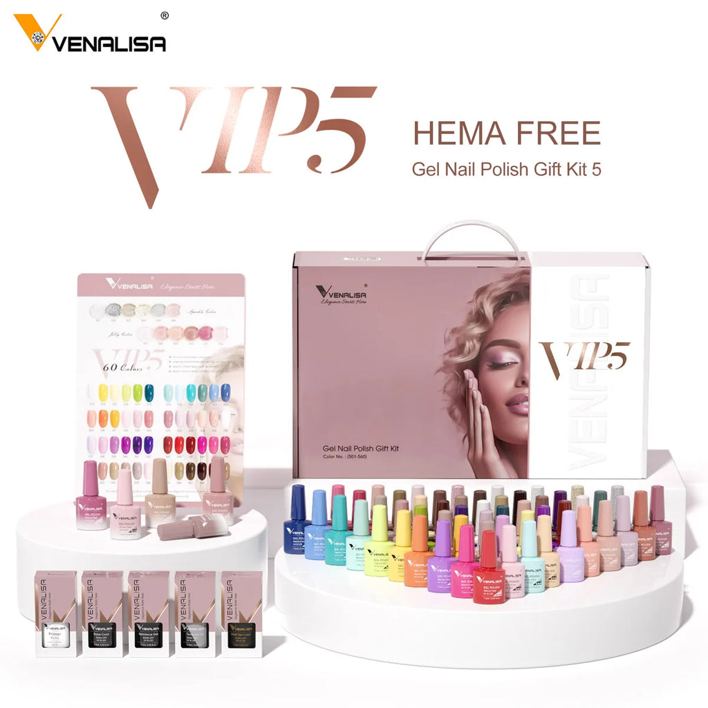 Venalisa-Kit de esmalte de uñas en Gel, capa Base de imprimación sin ácido, LED UV de larga duración, sin toallita, capa superior templada, 7,5 ml