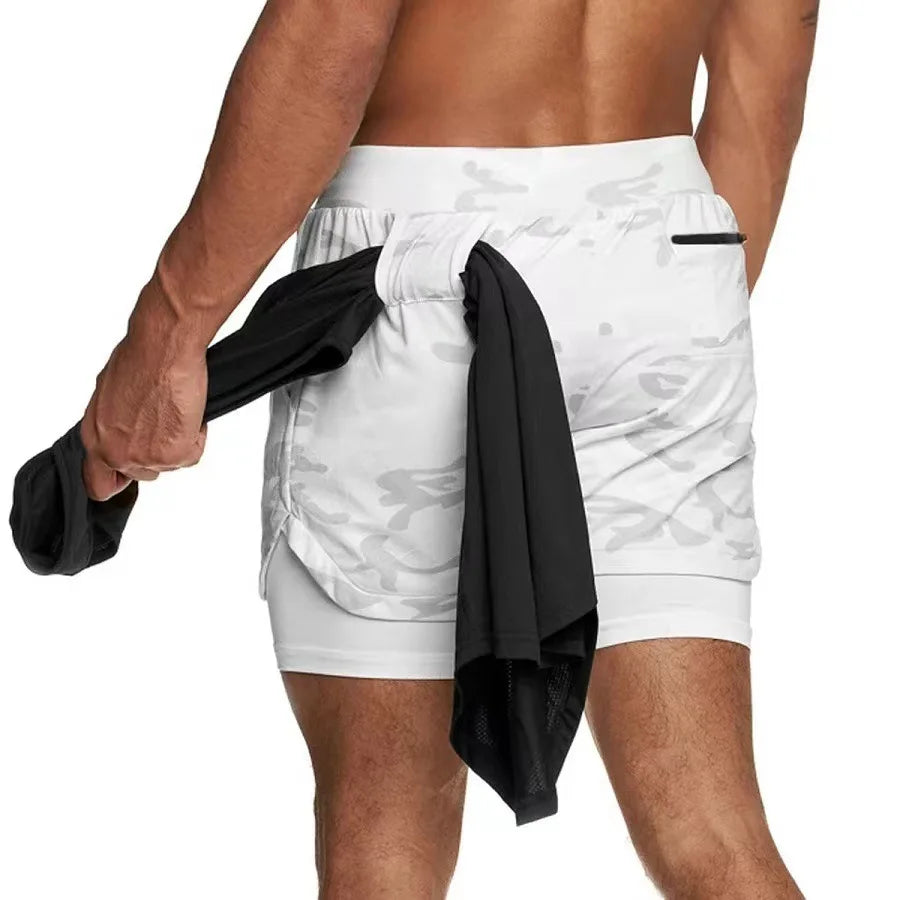 Pantalones Cortos Running Hombre 2 en 1 – Secado Rápido
