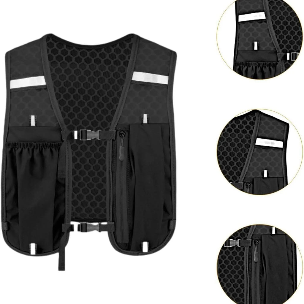 Chaleco de Hidratación para Correr, Ajustable, Ligero y Reflectante, para Hombres y Mujeres, Ideal para Maratón