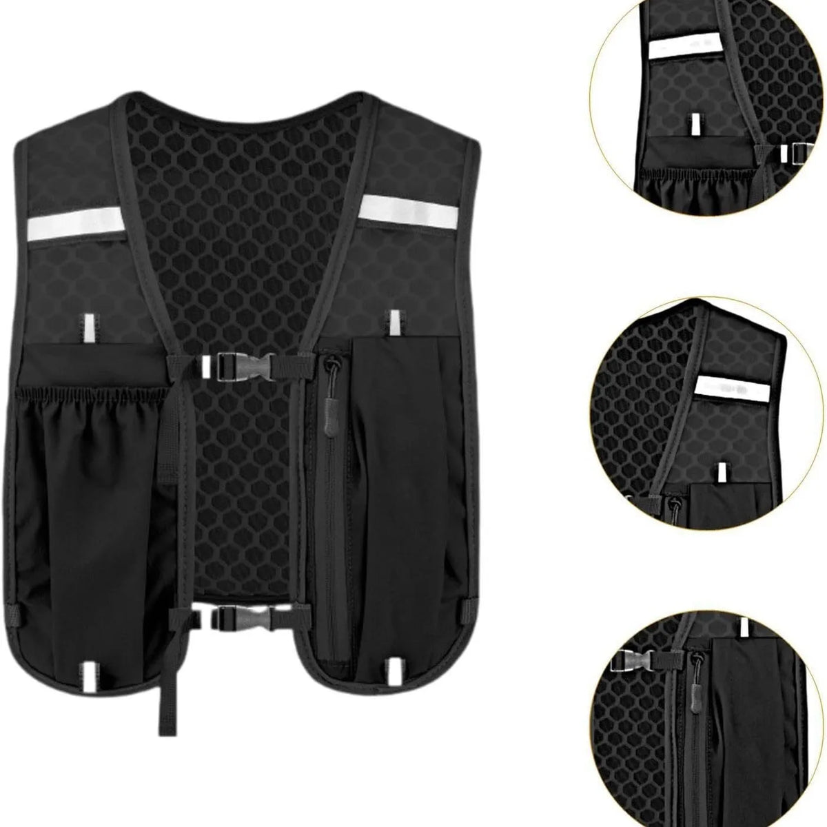 Chaleco de Hidratación para Correr, Ajustable, Ligero y Reflectante, para Hombres y Mujeres, Ideal para Maratón