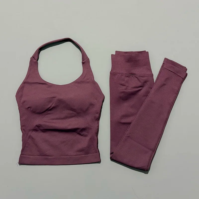 Conjunto Fitness 2 Piezas para Mujer – Top + Leggings