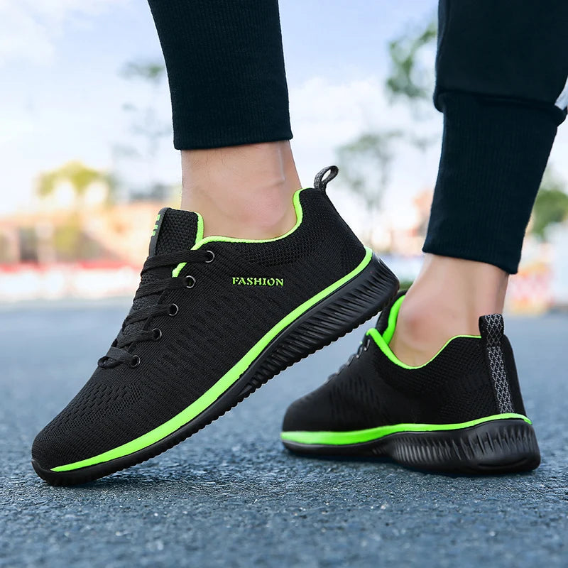 Zapatos de punto para correr para hombre, zapatillas de deporte informales a la moda para hombre, zapatillas deportivas transpirables atléticas para gimnasio, zapatillas ligeras para correr