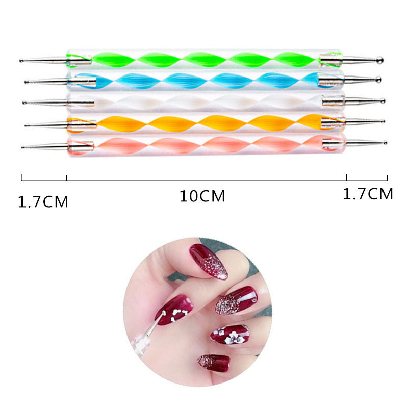 Juego de pinceles para decoración de uñas, 20/15 unidades, polvo líquido para manicura, tallado, esmalte de uñas en Gel UV, pluma de pintura, herramienta de construcción de extensión acrílica para uñas